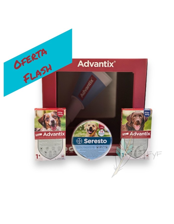 Combo pipeta Advantix 25-40 kg + coleira Seresto para cães de grande